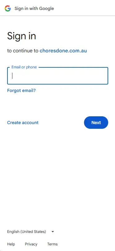 Sign in with Google