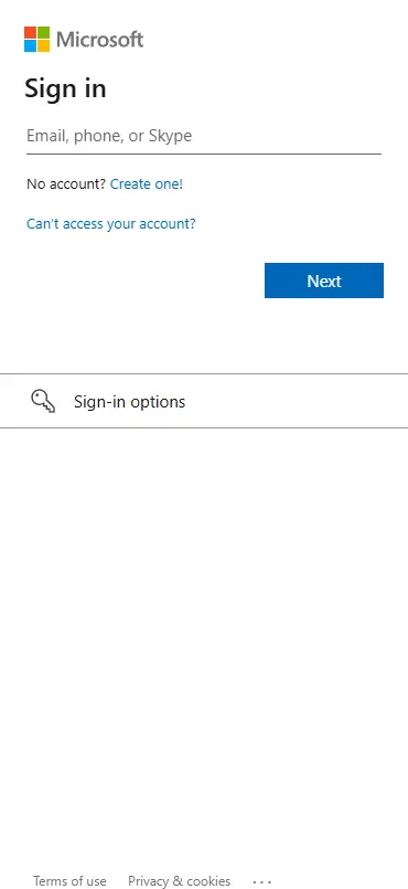 Sign in with Microsoft